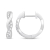 Thumbnail Image 3 of Diamond Twist Hoop Earrings 1/5 ct tw Round-cut Sterling Silver