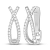 Thumbnail Image 0 of Diamond X and O Hoop Earrings 1/4 ct tw Round-cut 10K White Gold