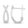 Thumbnail Image 1 of Diamond X and O Hoop Earrings 1/4 ct tw Round-cut 10K White Gold