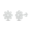 Thumbnail Image 1 of Diamond Flower Earrings 1/8 ct tw Round-cut Sterling Silver