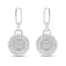 Diamond Earrings 3/8 ct tw Round-cut Sterling Silver