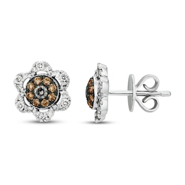 Le Vian Diamond Flower Earrings 5/8 ct tw 14K Vanilla Gold