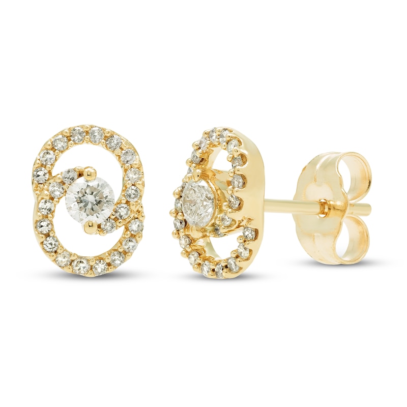 Diamond Stud Earrings 1/4 ct tw Round-Cut 10K Yellow Gold