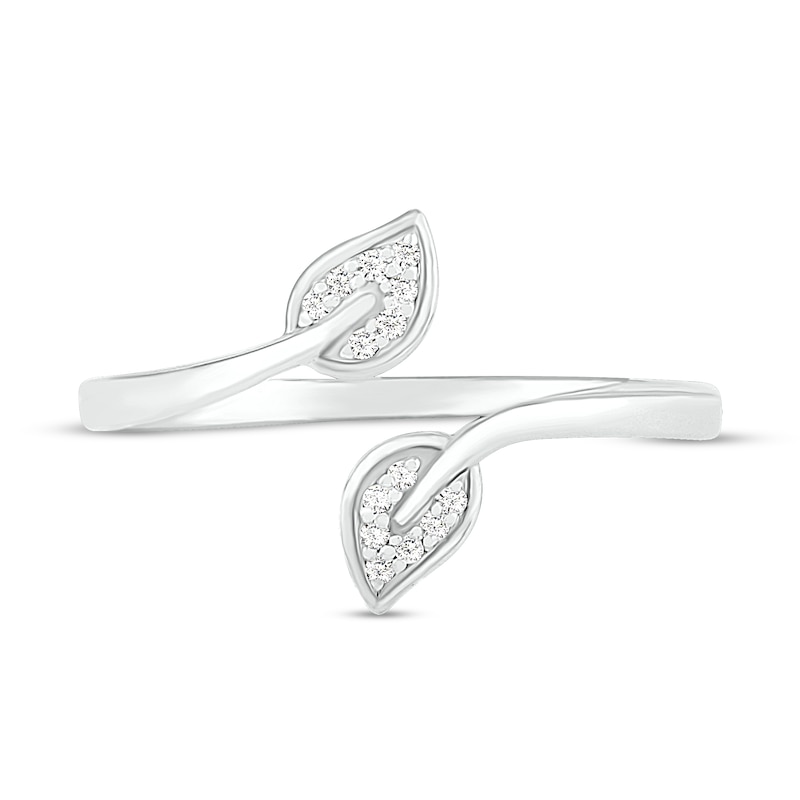 Main Image 2 of Diamond Leaf Toe Ring 10K White Gold