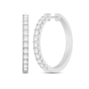 Thumbnail Image 1 of Diamond Hoop Earrings 1 ct tw Round-Cut 10K White Gold