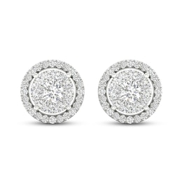 Diamond Stud Earrings 1/2 ct tw Round-Cut 10K White Gold