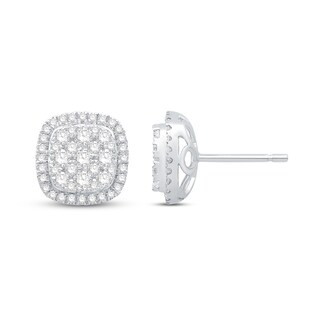 Diamond Stud Earrings 1 ct tw Round-Cut 10K White Gold | Kay