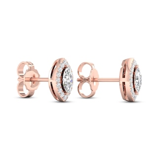 Diamond Earrings 1/3 ct tw Marquise & Round-Cut 10K Rose Gold | Kay