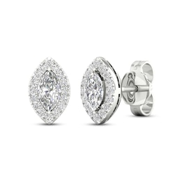 Diamond Earrings 1/3 ct tw Marquise/Round-Cut 10K White Gold