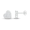 Thumbnail Image 1 of Diamond Heart Earrings 1/4 ct tw Round-cut 10K White Gold