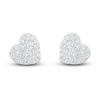 Thumbnail Image 2 of Diamond Heart Earrings 1/4 ct tw Round-cut 10K White Gold