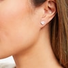 Thumbnail Image 3 of Diamond Heart Earrings 1/4 ct tw Round-cut 10K White Gold