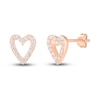 Thumbnail Image 0 of Diamond Heart Earrings 1/8 ct tw Round-cut 10K Rose Gold