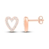 Thumbnail Image 1 of Diamond Heart Earrings 1/8 ct tw Round-cut 10K Rose Gold