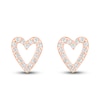 Thumbnail Image 2 of Diamond Heart Earrings 1/8 ct tw Round-cut 10K Rose Gold