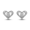 Thumbnail Image 1 of Diamond Heart Earrings 1/10 ct tw Round-cut 10K White Gold