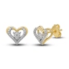 Thumbnail Image 1 of Diamond Heart Earrings 1/10 ct tw Round-cut 10K Yellow Gold