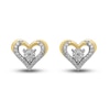 Thumbnail Image 2 of Diamond Heart Earrings 1/10 ct tw Round-cut 10K Yellow Gold