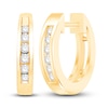 Thumbnail Image 0 of Diamond Huggie Hoop Earrings 1/8 ct tw Round-cut 10K Yellow Gold