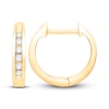 Thumbnail Image 1 of Diamond Huggie Hoop Earrings 1/8 ct tw Round-cut 10K Yellow Gold