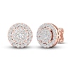 Thumbnail Image 3 of Diamond Halo Stud Earrings 1 ct tw Round-Cut 10K Rose Gold