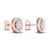 Thumbnail Image 4 of Diamond Halo Stud Earrings 1 ct tw Round-Cut 10K Rose Gold