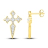 Thumbnail Image 2 of Diamond Cross Earrings 1/8 ct tw 10K Yellow Gold