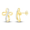 Thumbnail Image 2 of Diamond Cross Earrings 1/8 ct tw 10K Yellow Gold