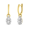 Thumbnail Image 1 of Forever Connected Diamond Dangle Earrings 3/8 ct tw Pear & Round-Cut 10K Yellow Gold