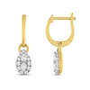 Thumbnail Image 2 of Forever Connected Diamond Dangle Earrings 3/8 ct tw Pear & Round-Cut 10K Yellow Gold