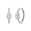 Thumbnail Image 0 of Forever Connected Diamond Huggie Hoop Earrings 1/2 ct tw Pear & Round-cut 10K White Gold