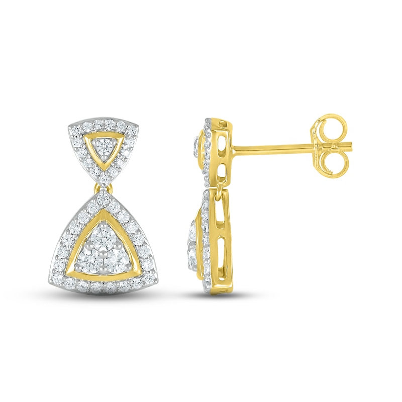 Gold, 1.00ct Yellow Diamond And Diamond Drop Earrings Available