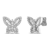 Thumbnail Image 0 of Diamond Butterfly Earrings 5/8 ct tw Round & Baguette 10K White Gold