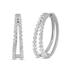 Thumbnail Image 0 of Diamond Hoop Earrings 1 ct tw Round-Cut Sterling Silver