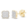 Thumbnail Image 0 of Diamond Clover Stud Earrings 1/10 ct tw Round-cut 10K Yellow Gold