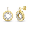 Thumbnail Image 1 of Diamond Circle Drop Earrings 1/2 ct tw Round-cut 10K Yellow Gold