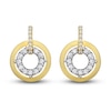 Thumbnail Image 2 of Diamond Circle Drop Earrings 1/2 ct tw Round-cut 10K Yellow Gold