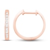 Thumbnail Image 1 of Diamond Hoop Earrings 1/4 ct tw Round-cut 10K Rose Gold