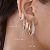 Thumbnail Image 2 of Diamond Hoop Earrings 1/2 ct tw Round-cut 10K Yellow Gold