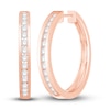 Thumbnail Image 1 of Diamond Hoop Earrings 1/2 ct tw Round-cut 10K Rose Gold