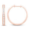 Thumbnail Image 2 of Diamond Hoop Earrings 1/2 ct tw Round-cut 10K Rose Gold