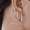 Thumbnail Image 3 of Diamond Hoop Earrings 1/2 ct tw Round-cut 10K Rose Gold