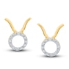 Thumbnail Image 2 of Diamond Taurus Earrings 1/10 ct tw Round-cut 10K Yellow Gold