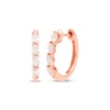 Thumbnail Image 1 of Diamond Huggie Hoop Earrings 1/3 ct tw Marquise-cut 10K Rose Gold