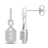 Thumbnail Image 2 of Diamond Drop Earrings 1/2 ct tw Princess & Round-cut 10K White Gold