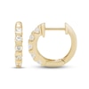 Thumbnail Image 2 of Diamond Huggie Hoop Earrings 1/4 ct tw Round-cut 10K Yellow Gold