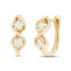 Thumbnail Image 1 of Diamond Huggie Hoop Earrings 1/4 ct tw Princess-cut 10K Yellow Gold