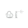 Thumbnail Image 2 of Diamond Quinceañera Heart Earrings 1/10 ct tw Round-cut Sterling Silver