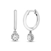 Thumbnail Image 1 of Diamond Huggie Drop Earrings 1/4 ct tw Round-cut Sterling Silver