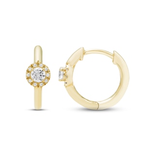 Diamond Huggie Hoop Earrings 1/4 ct tw Round-cut 10K Yellow Gold | Kay